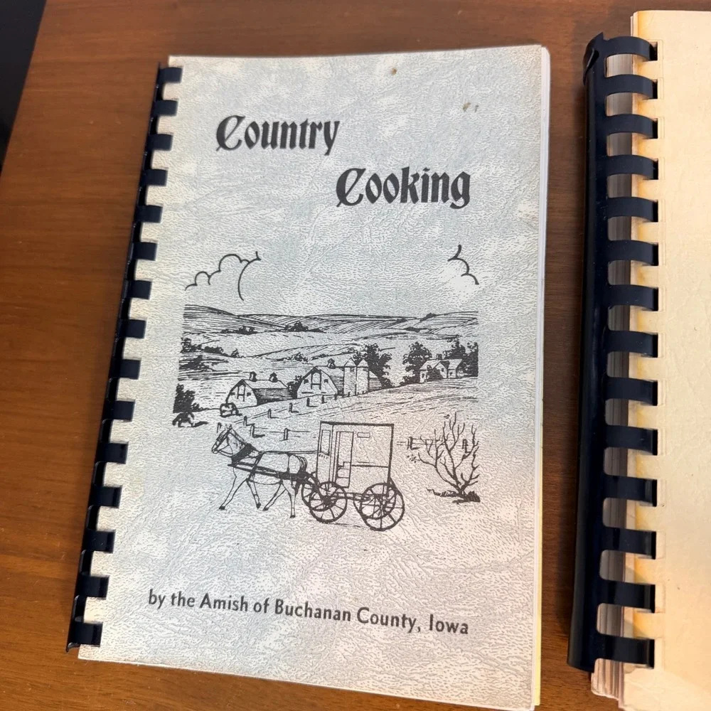 Vintage Iowa Amish Church Cookbook Lot 3 Amish Lutheran Spiral Bound Recipes